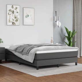 vidaXL Colchão de molas ensacadas 140x200x20 cm couro artificial cinza