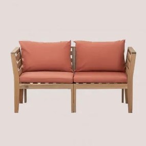 Sofá De Jardim Modular Filips De 2 Peças Com Braços Em Madeira De Acácia Terracota - Sklum