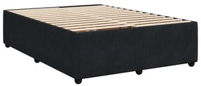 Estrutura de cama sem colchão 140x190 cm veludo preto