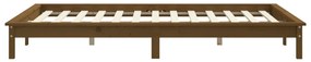 Estrutura de cama 140x200 cm pinho maciço castanho mel