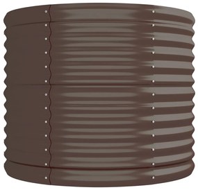 Canteiro elevado jardim 296x80x68cm aço revestido a pó castanho