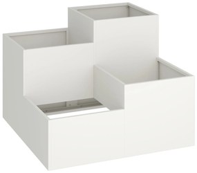 Plantador de Jardim vidaXL 100x100x60 cm Aço Branco
