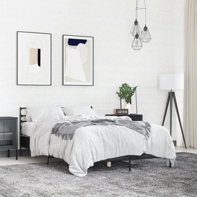 vidaXL Estrutura de cama 140x190 cm derivados de madeira/metal preto