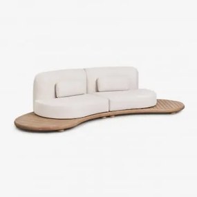 Sofá Modular De Jardim De 2 Peças Em Madeira De Acácia Gerard Marrom Acácia Claro - Sklum