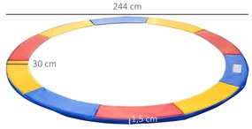 HOMCOM Cobertura de Proteção Ø244 cm de Borda de Trampolim Espuma de P