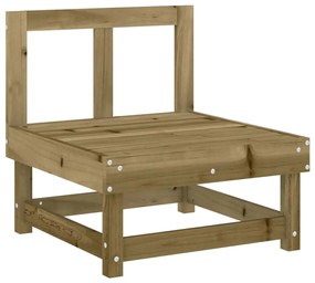 7 pcs conjunto lounge de jardim madeira de pinho impregnada