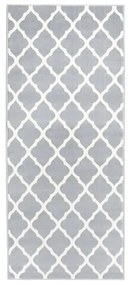 vidaXL Passadeira 100x300 cm polipropileno cinzento e branco