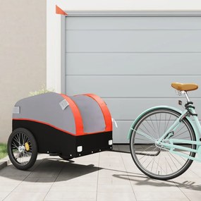 Reboque para bicicleta 45 kg ferro preto e laranja