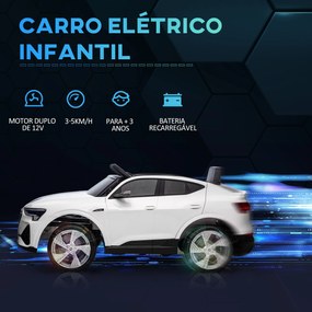 HOMCOM Carro Elétrico Audi E-Tron 12V para Crianças acima de 3 Anos co