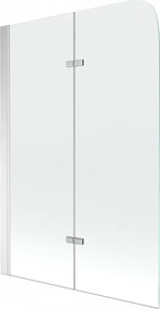 Mexen Felix parede de banho de 2 painéis 80 x 140 cm, transparente, cromado - 890-080-002-01-00