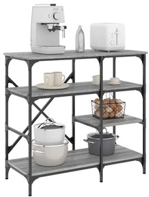 Estante 90x40x84 cm derivados de madeira e metal cinza sonoma