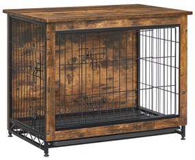 Gaiola resistente para cães com tabuleiro amovível até 20 kg 82,5 x 56 x 64 cm castanho vintage