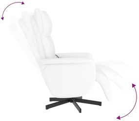 Cadeira massagens reclinável c/apoio pés couro artif. branco