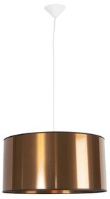 Candeeiro de suspensão Art Déco branco com abajur de cobre 50 cm - Pendel Moderno
