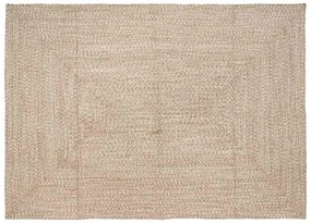 vidaXL Tapetes de área Retangular Natural e Branco 160 x 230 cm Juta