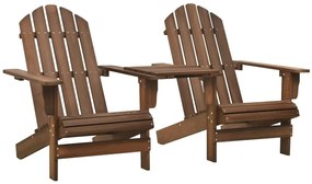 Cadeiras jardim Adirondack + mesa centro madeira abeto castanho