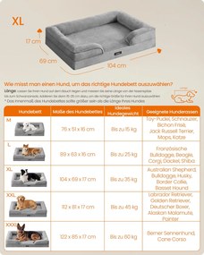 Cama ortopédica para cães,  104 x 69 x 17 cm, espuma com saliências cinzenta