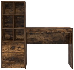 mesa com Armazenamento Carvalho Fumado Madeira Derivada