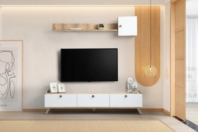 Móvel TV Sumer – Carvalho/Branco – 178x34,6x44,8 cm