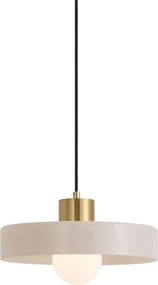 Candeeiro Pendente Retro Latão com Branco para Sistema de Calha Monofásico - Iconic Jina