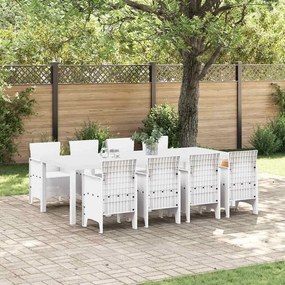 vidaXL Conjunto de Jantar de Jardim 9 Peças Cinza Claro em Rattan Poly
