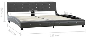 Estrutura de cama 180x200 cm couro artificial cinzento