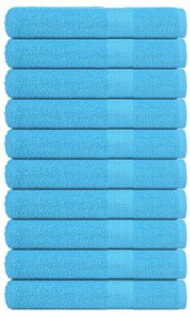 vidaXL Toalhas FROGN 10 pcs 100x200 cm 360 g/m² turquesa