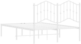 Estrutura de cama com cabeceira 120x190 cm metal branco