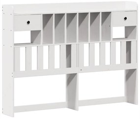 Cama sem colchão 140x200 cm madeira de pinho maciça branco