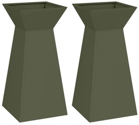 Conjunto de Suporte para Plantas Verde Azeitona Metal