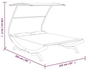 Espreguiçadeira Lotus com Toldo em Madeira Curvada - Design Moderno