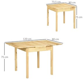 Mesa de Jantar Romeo Extensível com Laterais Abatíveis - Design Natura