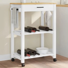 vidaXL Carrinho de cozinha MONZA 60x40x90 cm madeira de pinho maciça