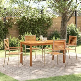 vidaXL Conjunto de Jantar para Jardim 5 pcs Bege 140 x 80 x 74 cm