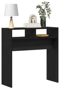 Mesa Console de Carvalho Preto - 78x30x80 cm - Feita de Madeira Engenh