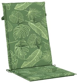 Almofadões cadeira de encosto alto 6 pcs tecido folhas