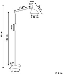 Candeeiro de pé LED prateado 169 cm ANDROMEDA Beliani