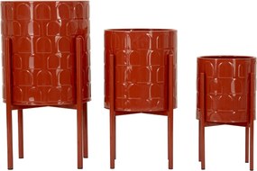CONJUNTO DE 3 VASOS ARCHY VERMELHO Ø 36X56,5-30X48,5-24X37,5  (PLANTAS NÃO INCLUIDAS)