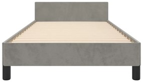 Estrutura de cama sem colchão 90x190 cm veludo cinzento-claro