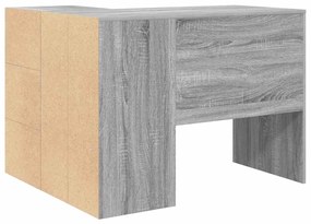 Mesa de Canto Cinza Sonoma 102x88x75 cm Madeira Engenharia