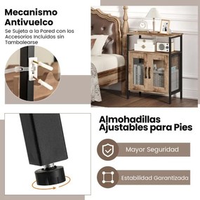 Garrafeira Bar 60 x 34 x 79 cm de Vinhos com Prateleira Removível para Vinhos e Porta-Copos Armário Bar Castanho