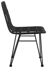 Cadeiras de jardim 2 pcs 48x62x84 cm vime PE preto