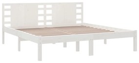 Estrutura de cama 200x200 cm pinho maciço branco