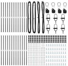 Postes de Cerca 26 pcs Cinza Ø32 mm 190 cm Aço Galvanizado