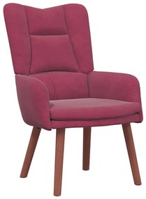 Poltrona Relaxante VidaXL Vermelha de Veludo