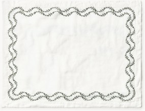 Individuais em linho lavado com bordado artesanais Ivy, conjunto de 2