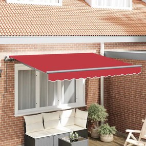 vidaXL Toldo Retrátil Vermelho 350 x 200 cm tecido