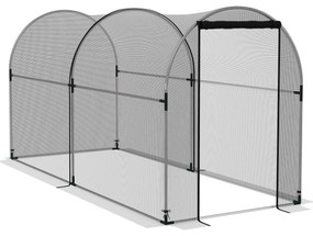 Outsunny Estufa de Cultivo Estufa de Jardim com Suportes Porta com Fecho de Correr e Anti-UV 120x300x146 cm Preto | Aosom Portugal