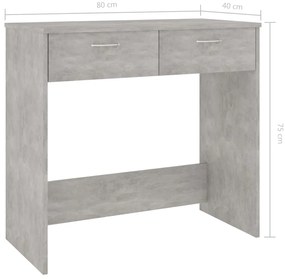 Secretária 80x40x75 cm derivados de madeira cinzento cimento