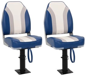 Assentos de barco 2 pcs c/ pedestais ajustáveis e rotação 360°